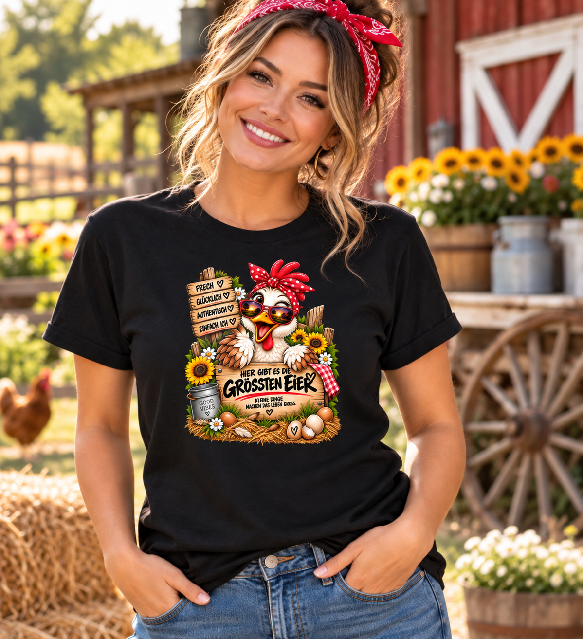 Größte Eier Huhn T-Shirt – Lustiges Hühner-Motiv | Quinni