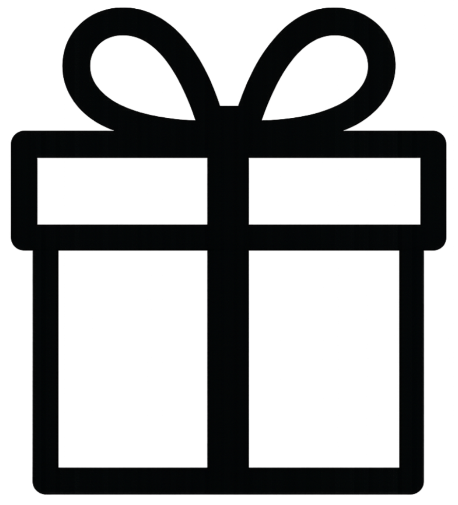 Schwarz-weißes Geschenksybol, groß